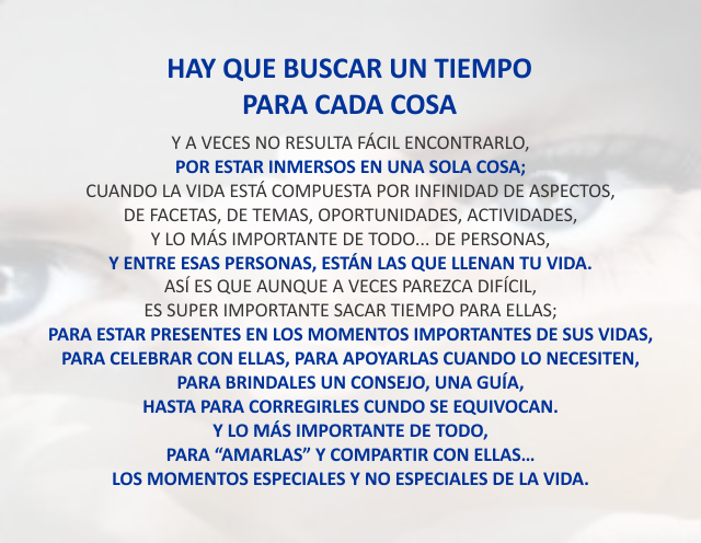 Hay que buscar un tiempo para cada cosa Marzo 29 de 2012